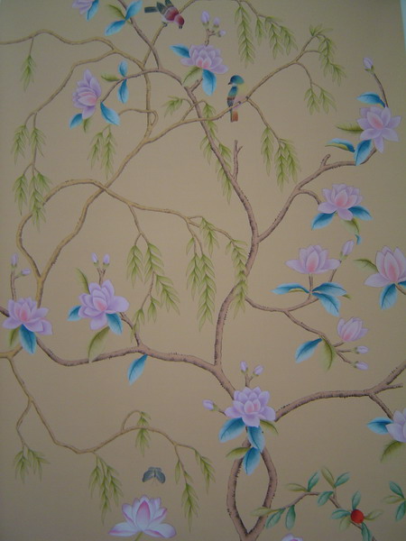 hand painted wallpaper